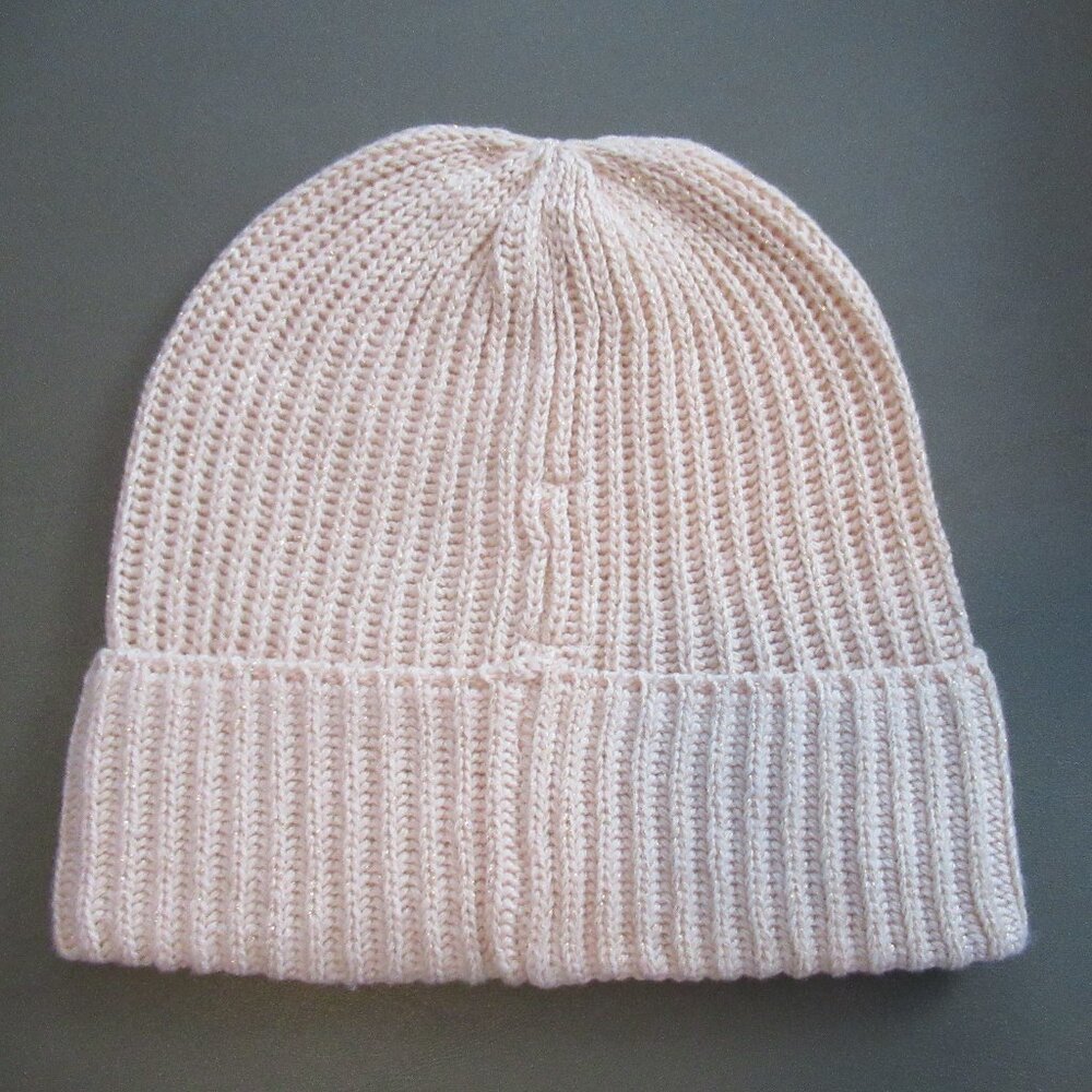 Style & Co. Women's Shine Cuff Beanie Hat, Blush Pink Metallic, One Size